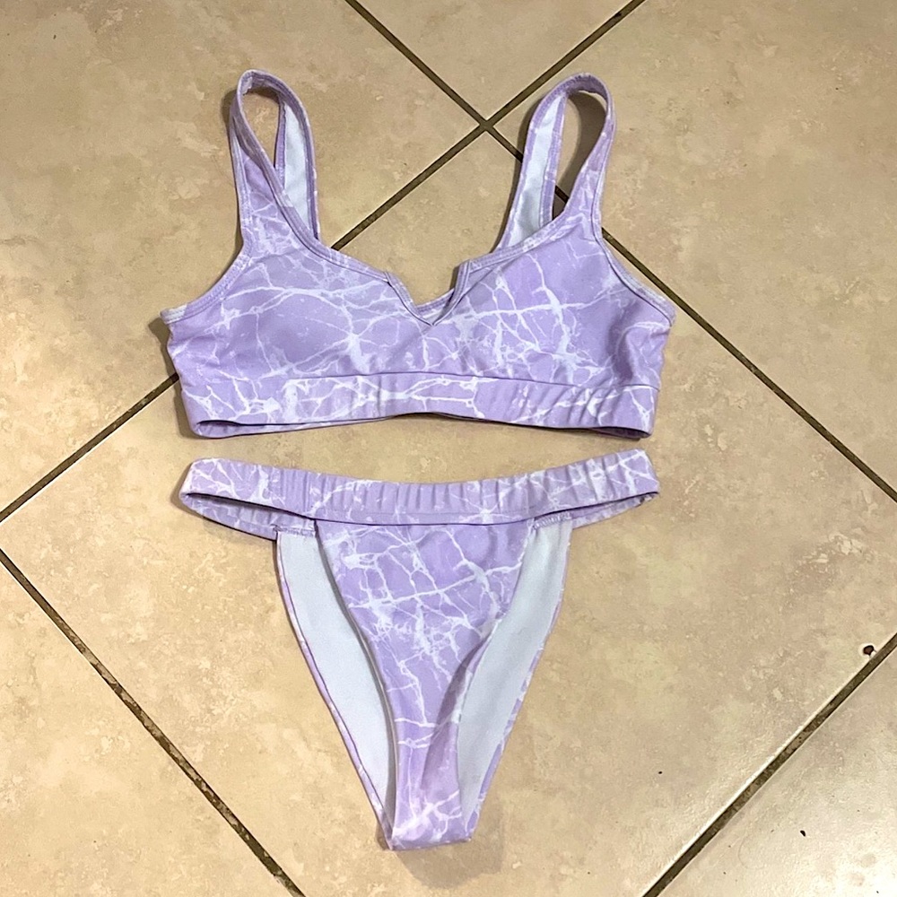Shein Purple High Cut Bikini